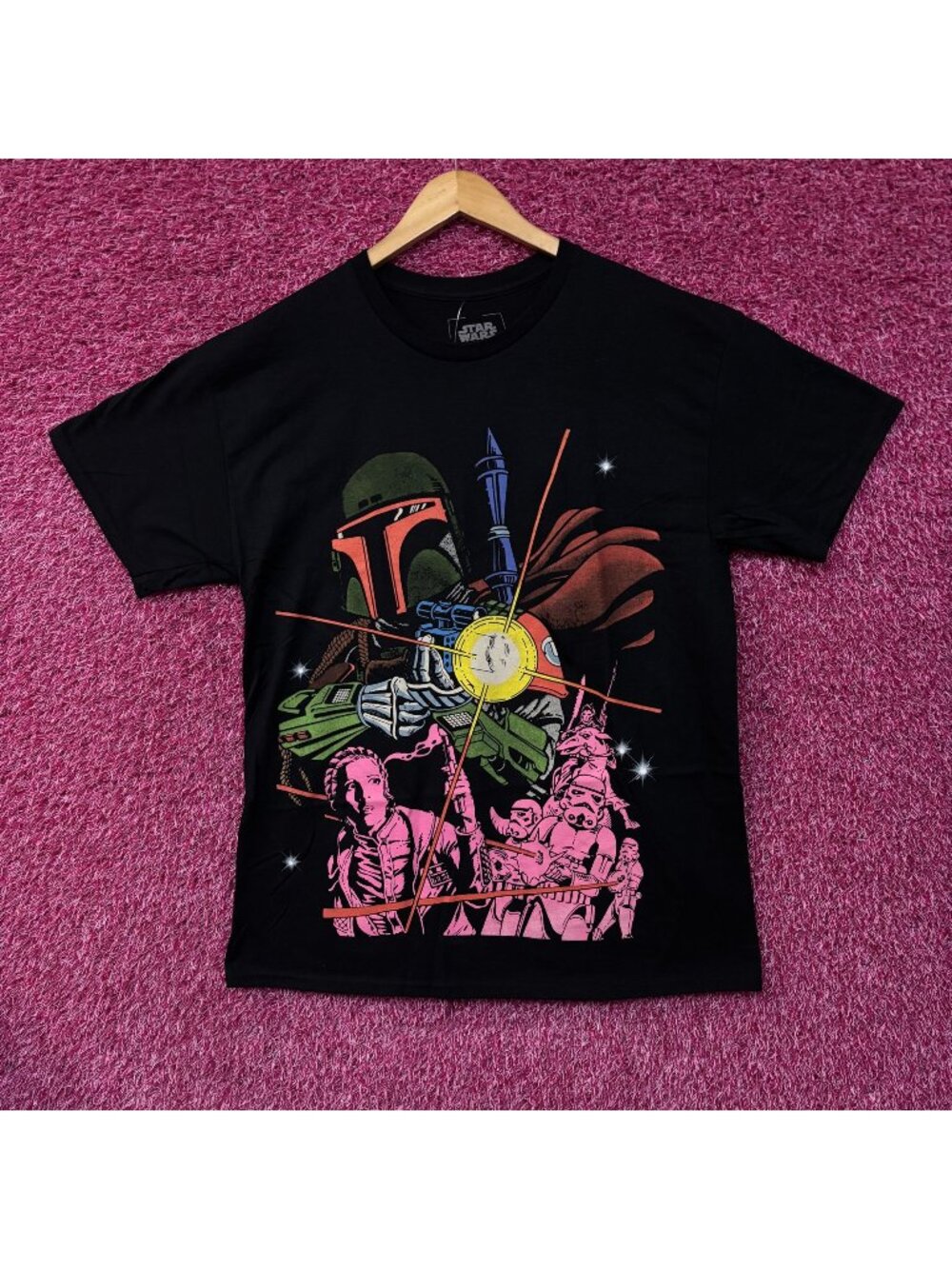 Star Wars Boba Fett Comic Cover T-Shirt Large